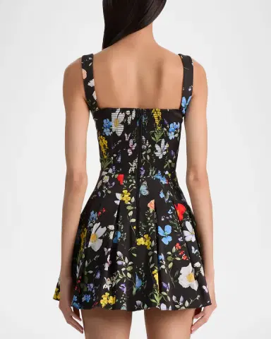 ALICE + OLIVIA Veda Square-Neck Mini Dress | Thumbnail 2