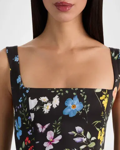 ALICE + OLIVIA Veda Square-Neck Mini Dress | Thumbnail 4