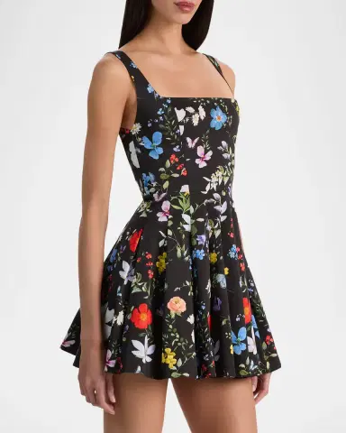 ALICE + OLIVIA Veda Square-Neck Mini Dress | Thumbnail 5