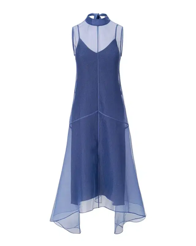 STAUD Auden Organza High-Low Dress