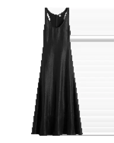 TOTEME Sculpted Shimmering Cotton Midi Tank Dress | Thumbnail 2