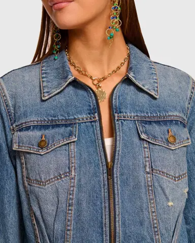 Ramy Brook Jannah Distressed Denim Jacket | Thumbnail 4 Ramy Brook Jannah Distressed Denim Jacket | Thumbnail 4