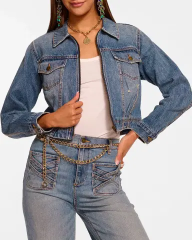 Ramy Brook Jannah Distressed Denim Jacket | Thumbnail 5 Ramy Brook Jannah Distressed Denim Jacket | Thumbnail 5