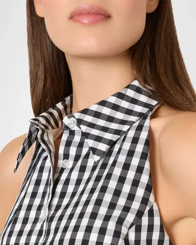 Milly Maxine Gingham-Print Halter Midi Dress | Thumbnail 5