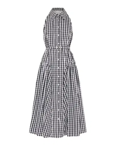 Milly Maxine Gingham-Print Halter Midi Dress | Thumbnail 1