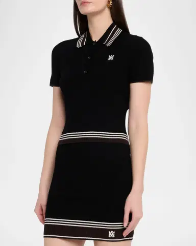 AMIRI MA Striped Rib Short-Sleeve Polo Sweater | Thumbnail 4 AMIRI MA Striped Rib Short-Sleeve Polo Sweater | Thumbnail 4
