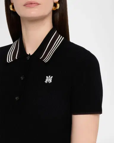 AMIRI MA Striped Rib Short-Sleeve Polo Sweater | Thumbnail 5 AMIRI MA Striped Rib Short-Sleeve Polo Sweater | Thumbnail 5