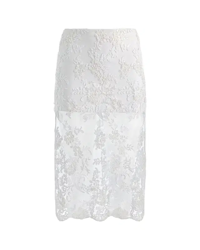 ALICE + OLIVIA Medine Embellished Lace Midi Skirt