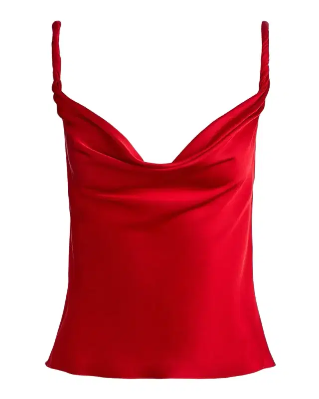 Monique Twist Strap Cowl-Neck Blouse