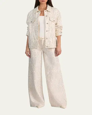 Alice + Olivia Amazing Embellished Wide-Leg Jeans | Thumbnail 2 Alice + Olivia Amazing Embellished Wide-Leg Jeans | Thumbnail 2