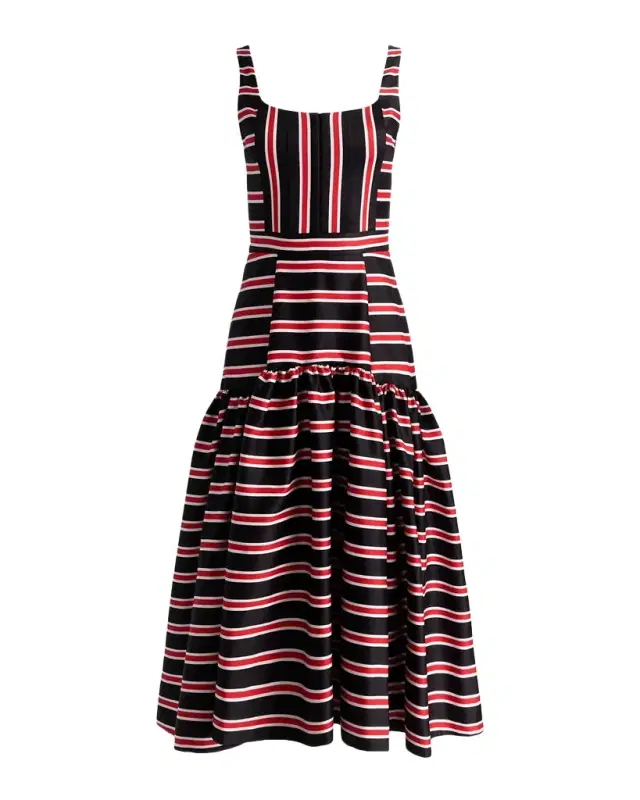 Diana Striped Structured Midi Dress