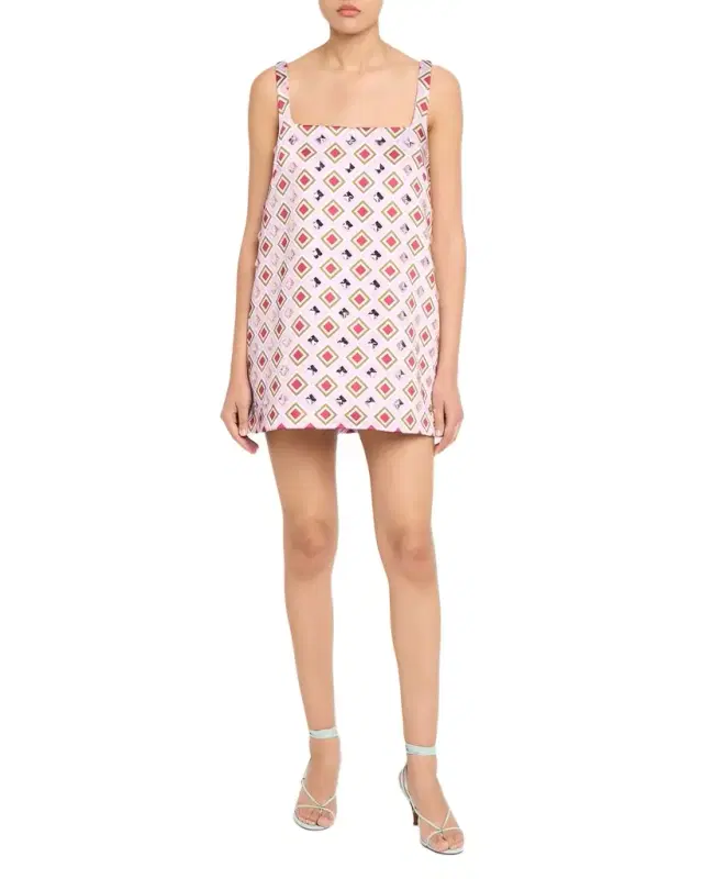 Zephyra Embellished Satin Shift Dress