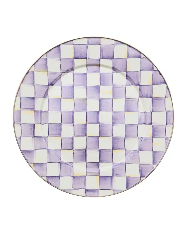 MacKenzie-Childs Violet Check Serving Platter