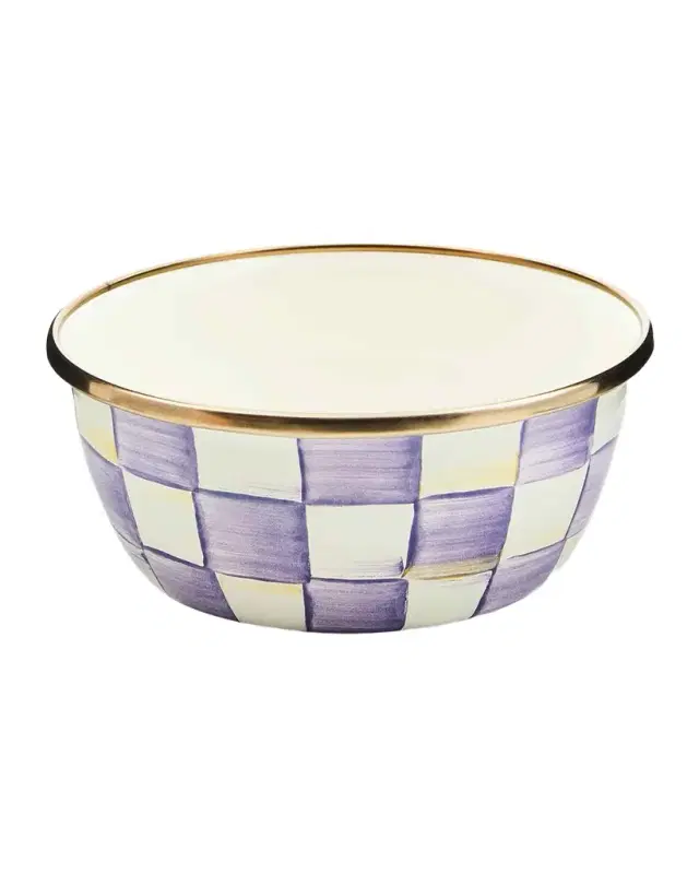 MacKenzie-Childs Violet Check Pinch Bowl