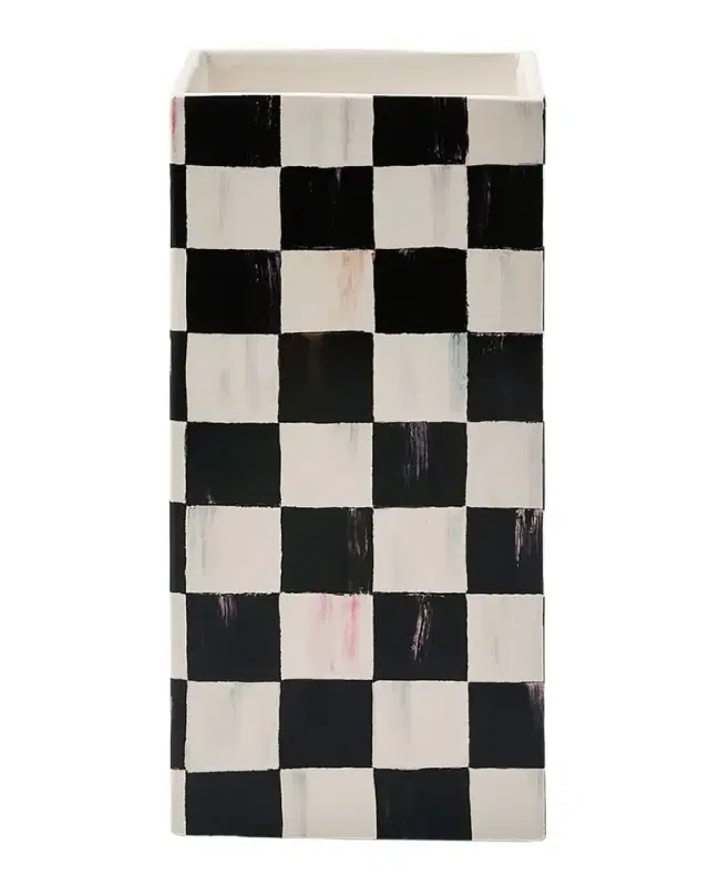 MacKenzie-Childs Courtly Check 11" Pillar Vase