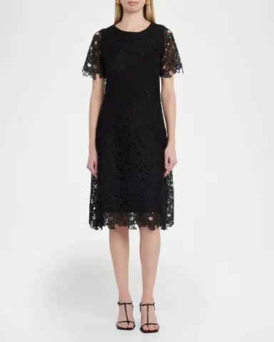 Misook A-Line Floral Lace Midi Dress | Thumbnail 2 Misook A-Line Floral Lace Midi Dress | Thumbnail 2