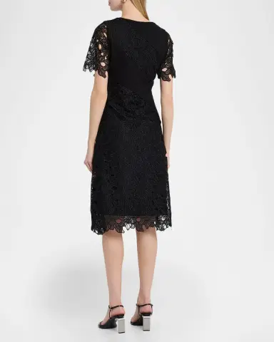 Misook A-Line Floral Lace Midi Dress | Thumbnail 3 Misook A-Line Floral Lace Midi Dress | Thumbnail 3