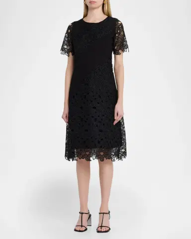 Misook A-Line Floral Lace Midi Dress | Thumbnail 4 Misook A-Line Floral Lace Midi Dress | Thumbnail 4
