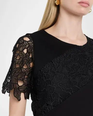 Misook A-Line Floral Lace Midi Dress | Thumbnail 5 Misook A-Line Floral Lace Midi Dress | Thumbnail 5
