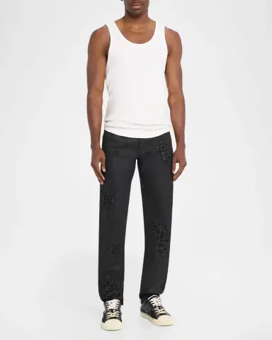 Ksubi Men's Chitch Backstage Stardom Embroidered Black Denim Jeans | Thumbnail 2 Ksubi Men's Chitch Backstage Stardom Embroidered Black Denim Jeans | Thumbnail 2