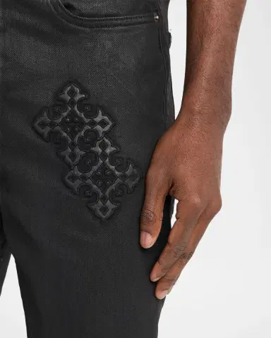 Ksubi Men's Chitch Backstage Stardom Embroidered Black Denim Jeans | Thumbnail 5 Ksubi Men's Chitch Backstage Stardom Embroidered Black Denim Jeans | Thumbnail 5
