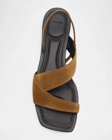 Vince Parker Suede Flat Slingback Sandals | Thumbnail 4