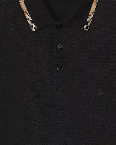 Burberry Men's Slim Fit Check-Placket Pique Polo Shirt | Thumbnail 4 Burberry Men's Slim Fit Check-Placket Pique Polo Shirt | Thumbnail 4