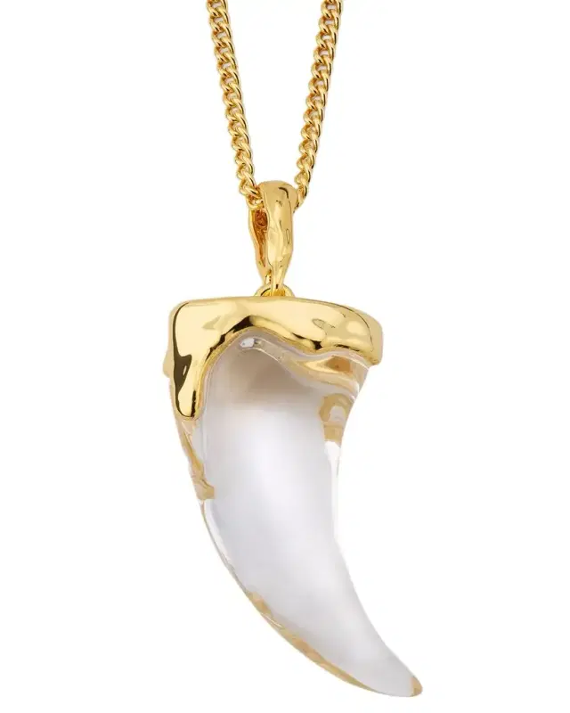 Liquid Lucite Horn Pendant Necklace