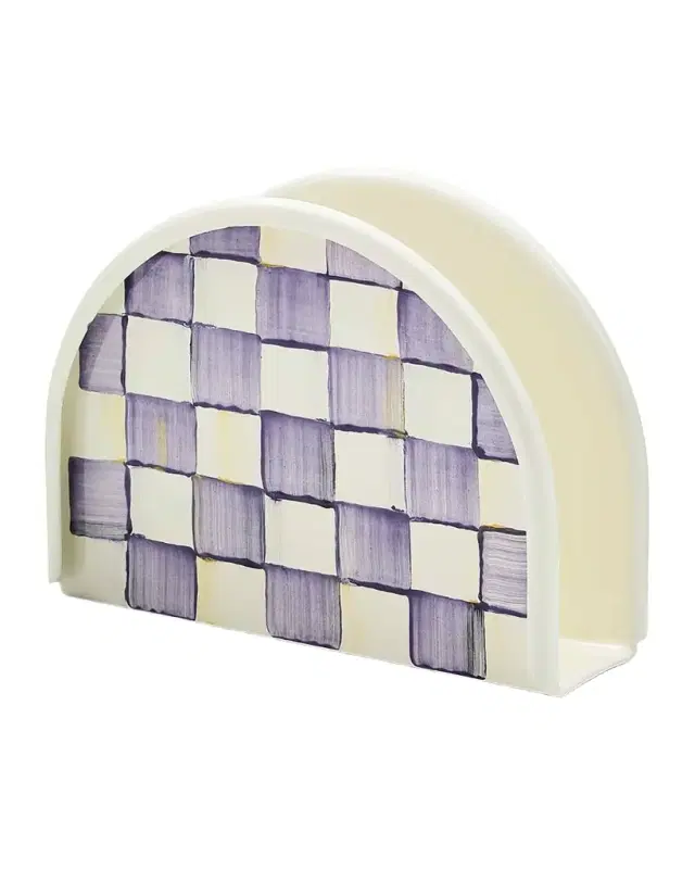 MacKenzie-Childs Violet Check Napkin Holder