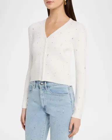 Generation Love Lili Crystal Embellished Rib-Knit Cardigan | Thumbnail 4