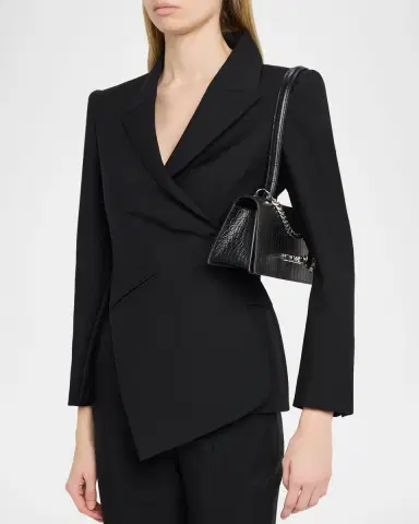 Alexander McQueen Croc-Embossed Jeweled Shoulder Bag | Thumbnail 2 Alexander McQueen Croc-Embossed Jeweled Shoulder Bag | Thumbnail 2