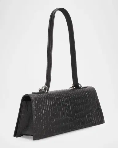 Alexander McQueen Croc-Embossed Jeweled Shoulder Bag | Thumbnail 3 Alexander McQueen Croc-Embossed Jeweled Shoulder Bag | Thumbnail 3
