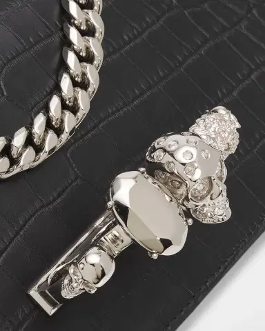 Alexander McQueen Croc-Embossed Jeweled Shoulder Bag | Thumbnail 5 Alexander McQueen Croc-Embossed Jeweled Shoulder Bag | Thumbnail 5