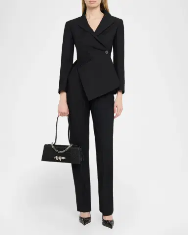 Alexander McQueen Croc-Embossed Jeweled Shoulder Bag | Thumbnail 6 Alexander McQueen Croc-Embossed Jeweled Shoulder Bag | Thumbnail 6