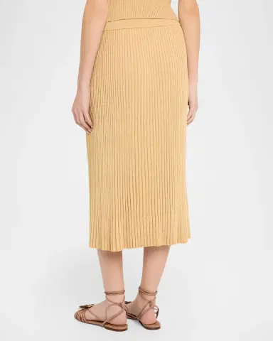 Zimmermann Luna Metallic Ribbed Midi Skirt | Thumbnail 3