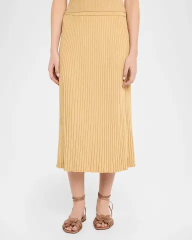 Zimmermann Luna Metallic Ribbed Midi Skirt | Thumbnail 4