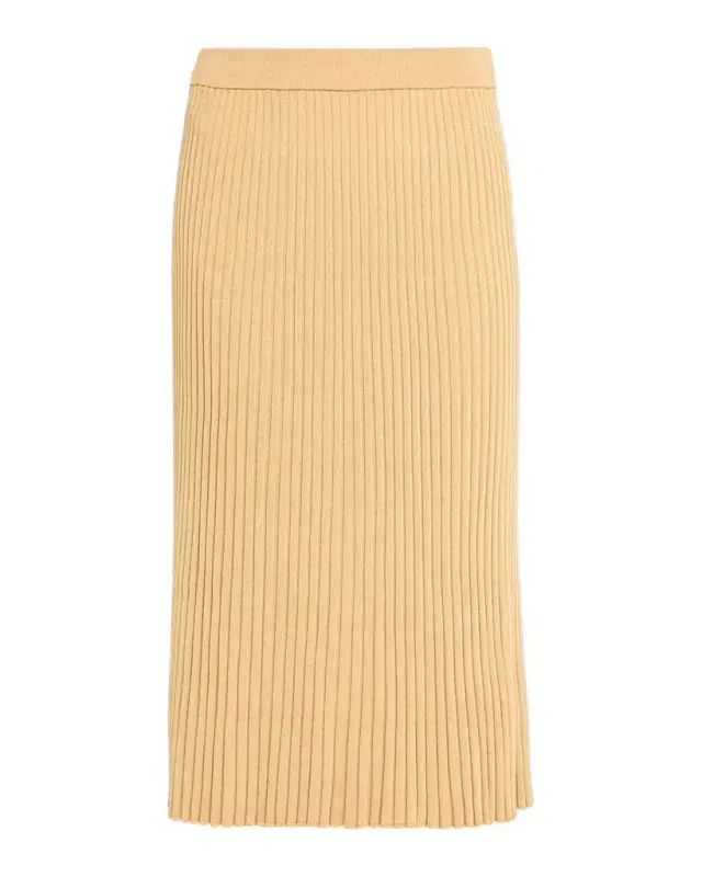 Luna Metallic Ribbed Midi Skirt