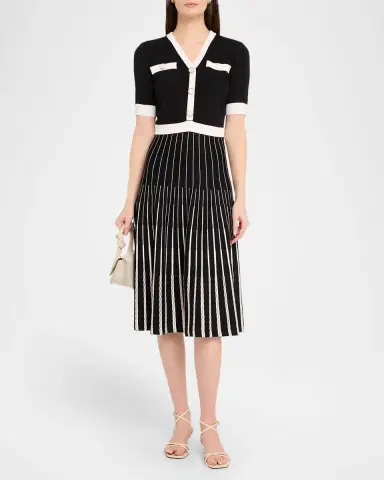Misook Contrast-Trim Knit Midi Dress | Thumbnail 2 Misook Contrast-Trim Knit Midi Dress | Thumbnail 2