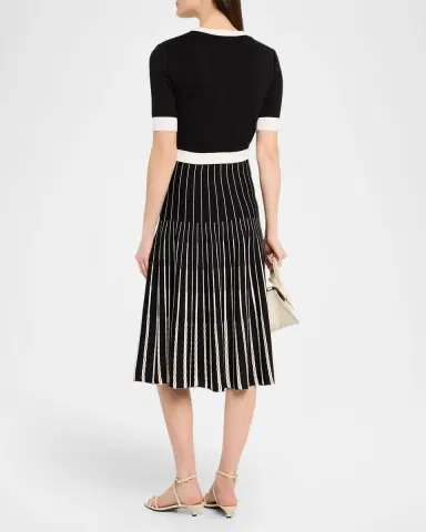 Misook Contrast-Trim Knit Midi Dress | Thumbnail 3 Misook Contrast-Trim Knit Midi Dress | Thumbnail 3