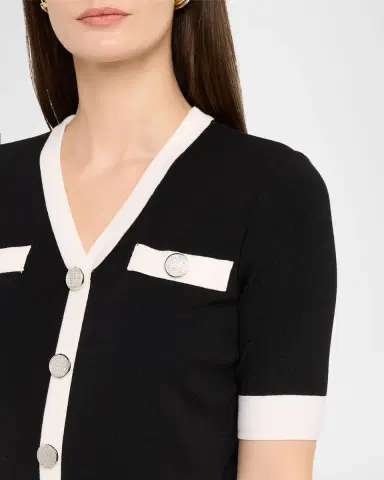 Misook Contrast-Trim Knit Midi Dress | Thumbnail 5 Misook Contrast-Trim Knit Midi Dress | Thumbnail 5