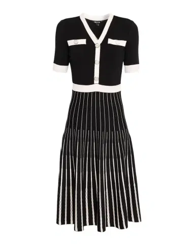 Misook Contrast-Trim Knit Midi Dress | Thumbnail 1 Misook Contrast-Trim Knit Midi Dress | Thumbnail 1