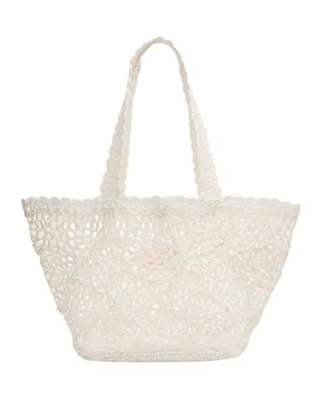 BTB Los Angeles Lacera Woven Raffia Tote Bag