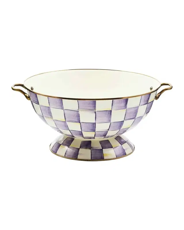 MacKenzie-Childs Violet Check Everything Bowl