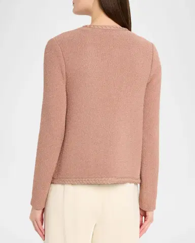 Misook Relaxed Braid-Trim Tweed Jacket | Thumbnail 2 Misook Relaxed Braid-Trim Tweed Jacket | Thumbnail 2