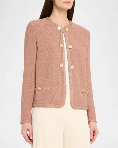 Misook Relaxed Braid-Trim Tweed Jacket | Thumbnail 3 Misook Relaxed Braid-Trim Tweed Jacket | Thumbnail 3
