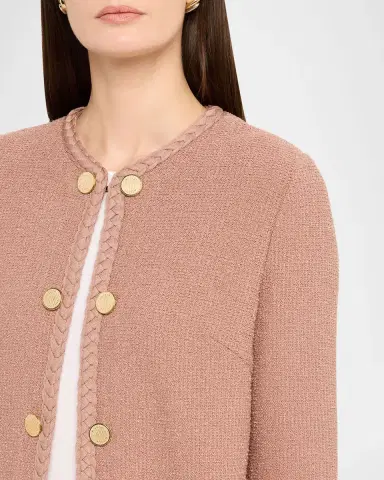 Misook Relaxed Braid-Trim Tweed Jacket | Thumbnail 4 Misook Relaxed Braid-Trim Tweed Jacket | Thumbnail 4