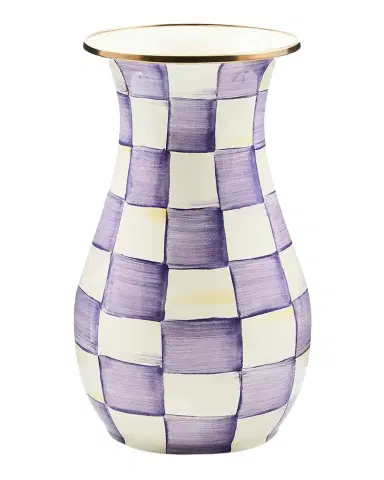 MacKenzie-Childs Violet Check Tall Vase | Thumbnail 1 MacKenzie-Childs Violet Check Tall Vase | Thumbnail 1