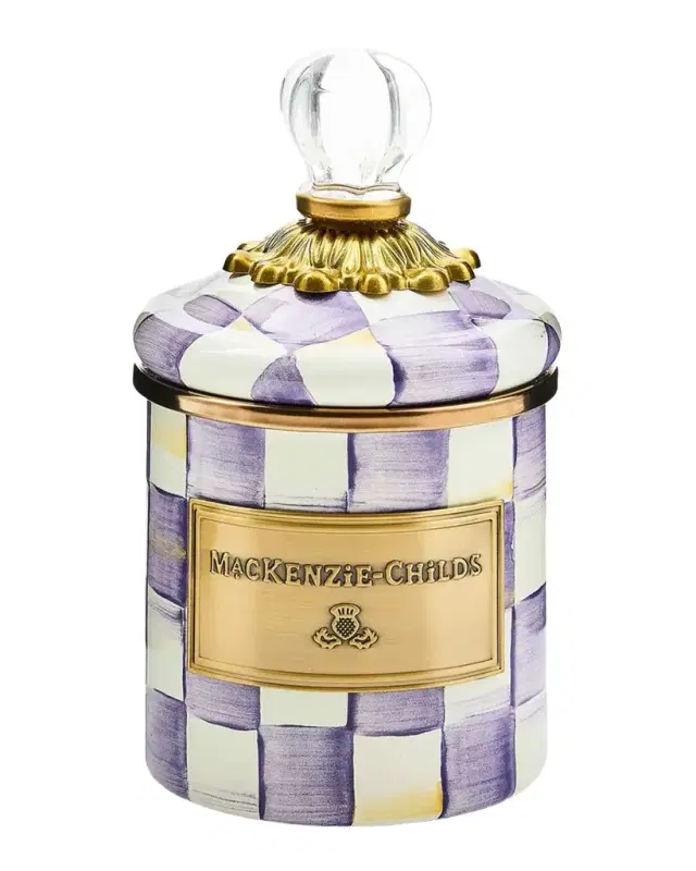 MacKenzie-Childs Violet Check Mini Canister