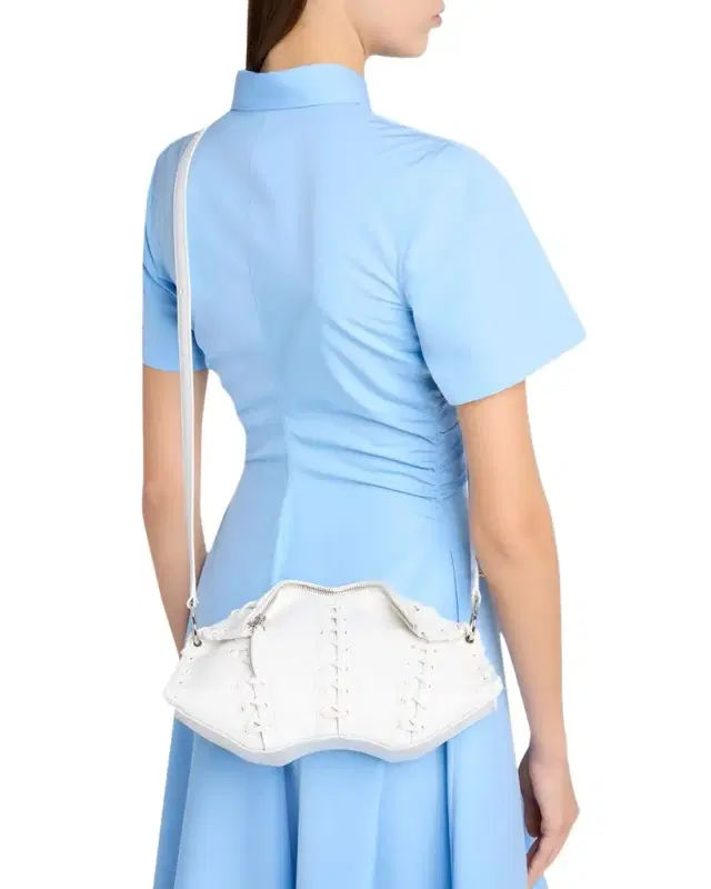 McQueen Lace-Up Corset Leather Shoulder Bag