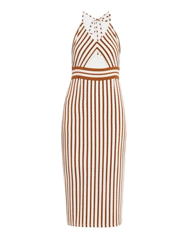 Stevie Textured Stripe Midi Dress